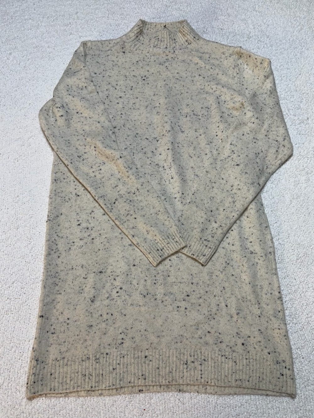 Studio 19 Speckled Knit Sweater Dress Mock Neck Size Large